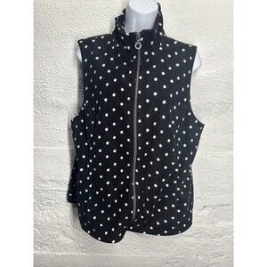 Christopher & banks women’ Black/white polkadot vest size XL